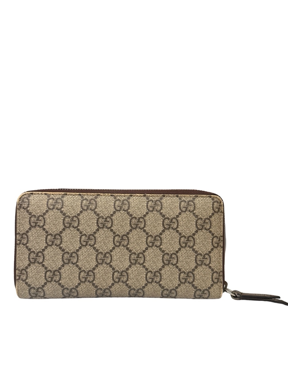 Gucci Beige Brown GG Supreme Zip-Around Wallet with Gold Accent Coated Canvas - Picture 5 of 15